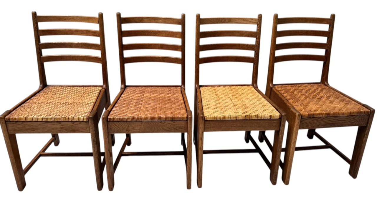 Four Modernist Art Deco Dining Room Chairs by Bas van Pelt for My Home, 1930s
